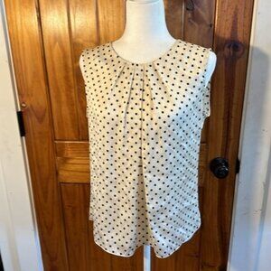 JONES, New York collection cream polkadot sleeveless top